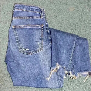 Zara Women's Stretch Fringed Bottom Jeans -Size‎ 2 **see comments